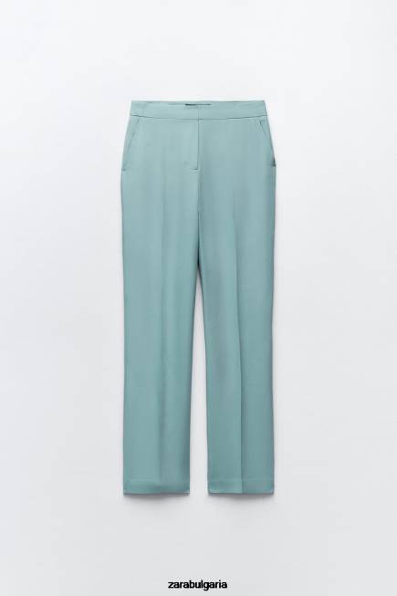 Zara облекло 66FT890 Жени прав панталон синя стомана