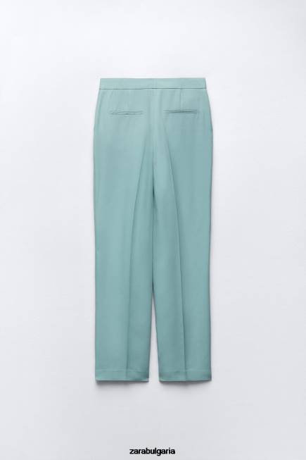 Zara облекло 66FT890 Жени прав панталон синя стомана