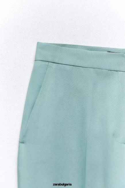 Zara облекло 66FT890 Жени прав панталон синя стомана