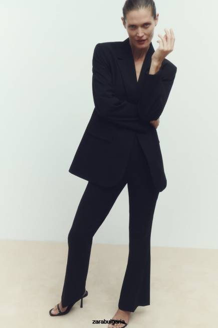 Zara облекло 66FT892 Жени разширени панталони с пълна дължина черен