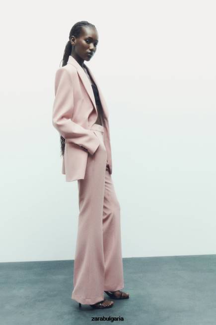 Zara облекло 66FT897 Жени разширени панталони с пълна/дължина бежово/розово