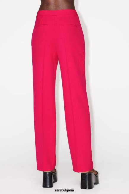 Zara облекло 66FT901 Жени прав панталон фуксия
