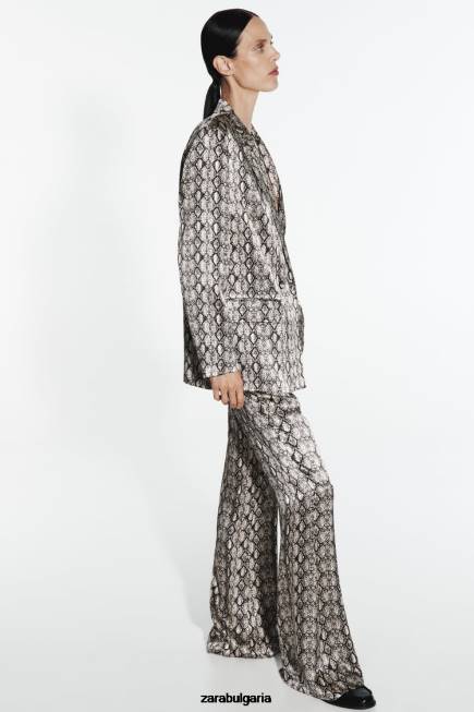 Zara облекло 66FT910 Жени сако с течен животински принт змия