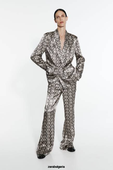 Zara облекло 66FT910 Жени сако с течен животински принт змия