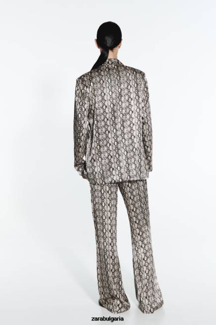 Zara облекло 66FT910 Жени сако с течен животински принт змия