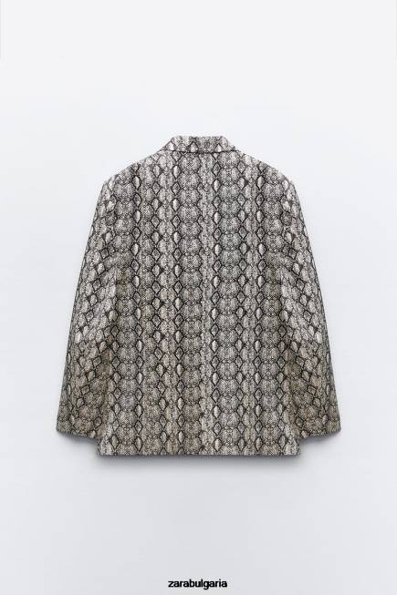 Zara облекло 66FT910 Жени сако с течен животински принт змия