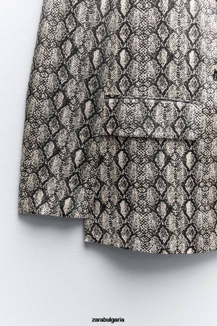 Zara облекло 66FT910 Жени сако с течен животински принт змия
