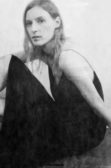 Zara облекло 66FT833 Жени плъзгаща се рокля черен