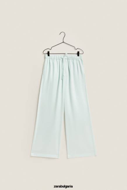 Zara облекло 66FT1800 Жени едноцветни панталони светло зелено