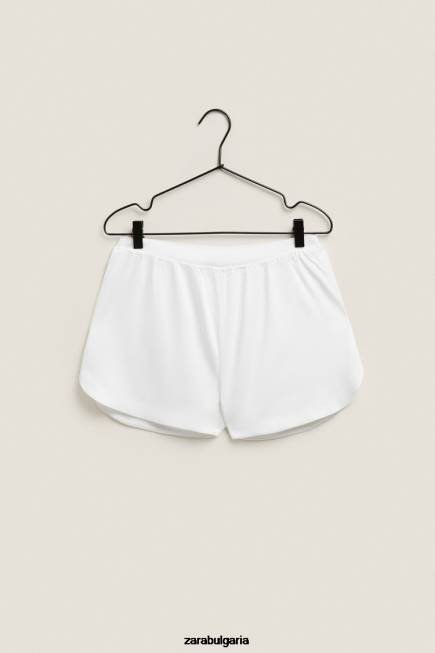 Zara облекло 66FT1811 Жени меки на допир шорти бяло