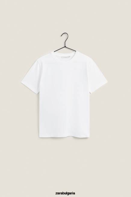 Zara облекло 66FT1812 Жени памучен топ бяло