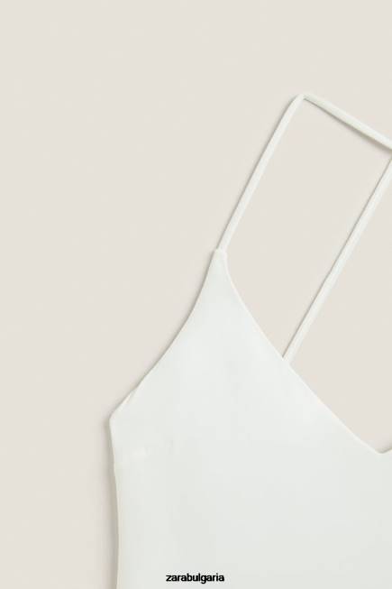 Zara облекло 66FT1822 Жени обикновен бански екрю