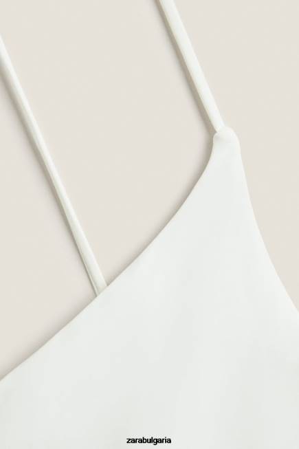 Zara облекло 66FT1822 Жени обикновен бански екрю