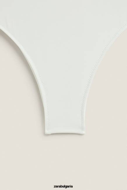 Zara облекло 66FT1822 Жени обикновен бански екрю