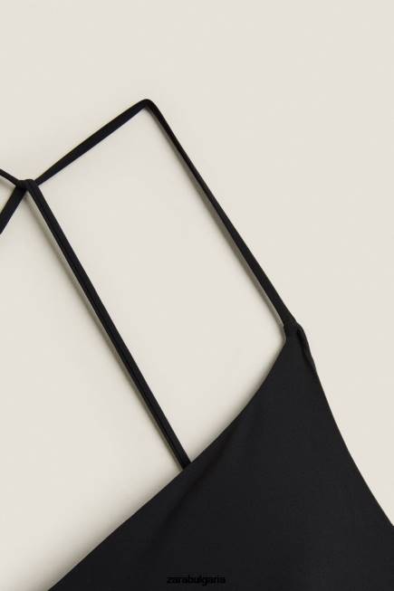 Zara облекло 66FT1823 Жени бански с отворен гръб черен