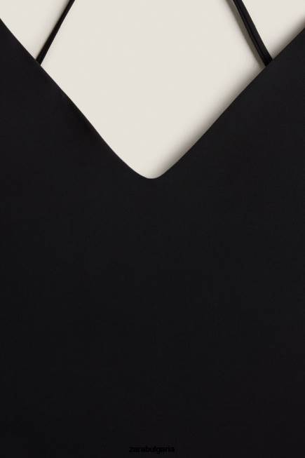 Zara облекло 66FT1823 Жени бански с отворен гръб черен