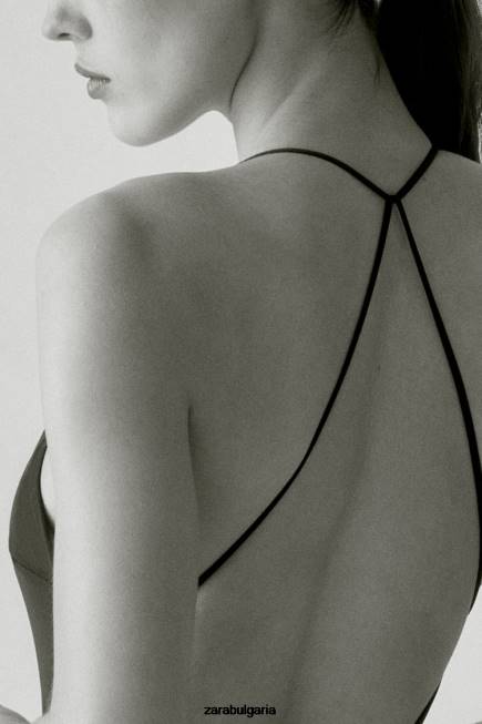 Zara облекло 66FT1823 Жени бански с отворен гръб черен