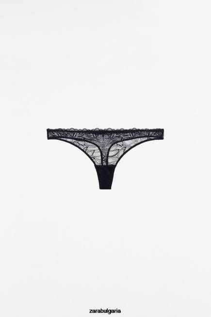 Zara облекло 66FT827 Жени дантелени прашки черен