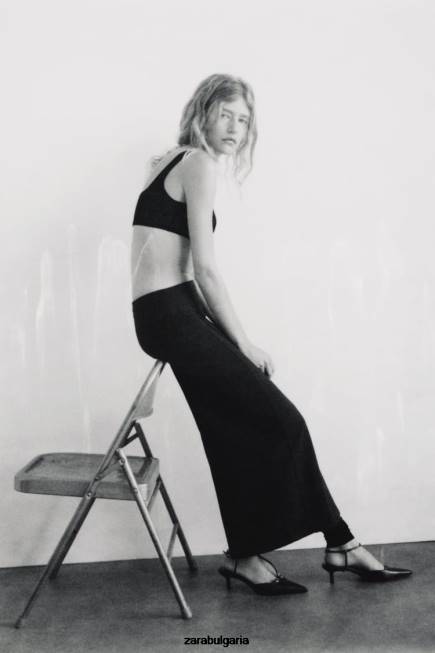 Zara облекло 66FT836 Жени вълнена бралетка черен