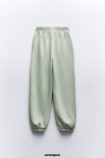 Zara облекло 66FT944 Жени основни панталони за джогинг морско зелено