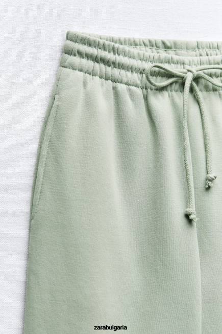 Zara облекло 66FT944 Жени основни панталони за джогинг морско зелено