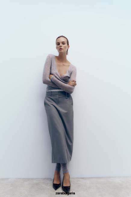 Zara обувки 66FT735 Жени обувки с гръб на ток черен