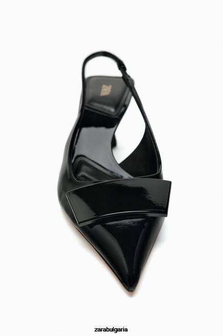 Zara обувки 66FT735 Жени обувки с гръб на ток черен