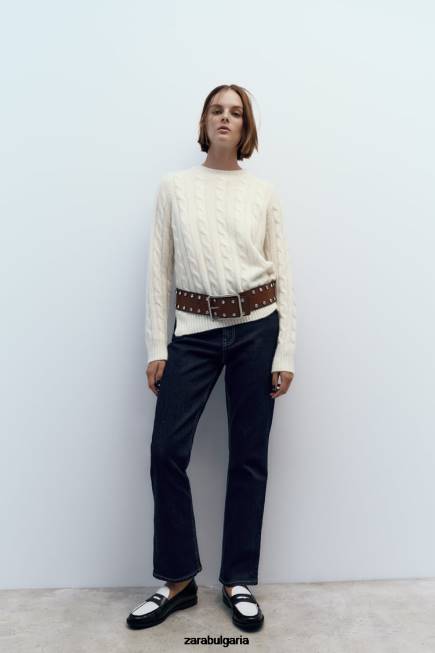 Zara обувки 66FT739 Жени контрастни мокасини два тона