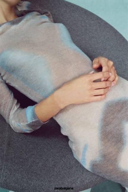 Zara облекло 66FT477 Жени плетена рокля с вратовръзка многоцветен