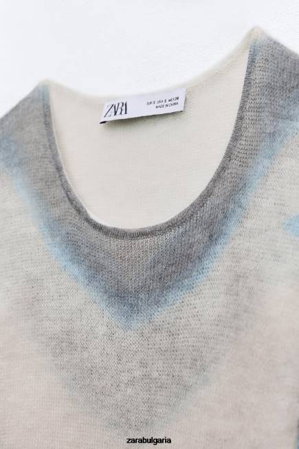 Zara облекло 66FT477 Жени плетена рокля с вратовръзка многоцветен