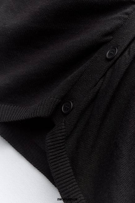 Zara облекло 66FT479 Жени вталена плетена жилетка черен