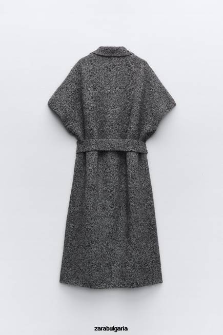 Zara облекло 66FT481 Жени елек от 100% вълна на петна сив мергел