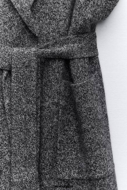 Zara облекло 66FT481 Жени елек от 100% вълна на петна сив мергел