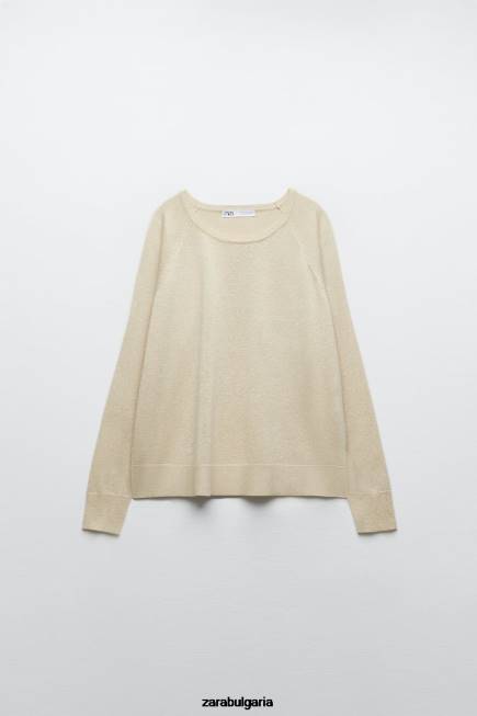 Zara облекло 66FT877 Жени пуловер с метална нишка златист
