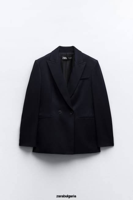 Zara облекло 66FT140 Жени двуредно сако тъмносин