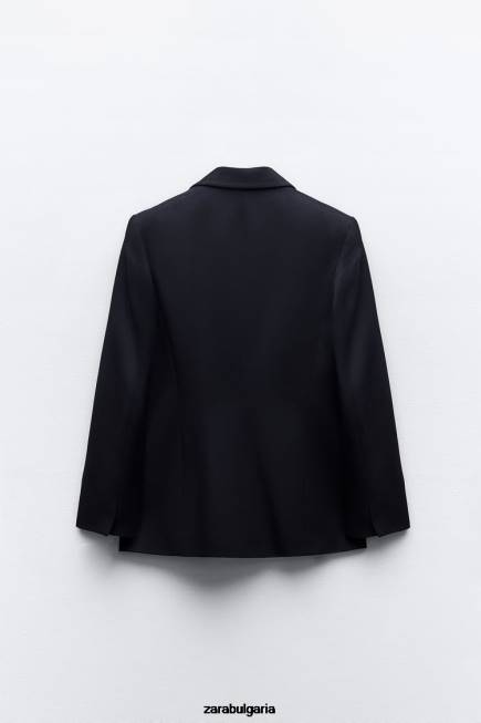 Zara облекло 66FT140 Жени двуредно сако тъмносин