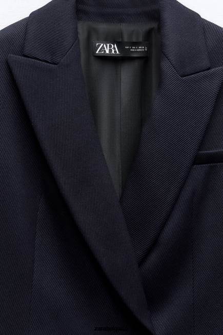 Zara облекло 66FT140 Жени двуредно сако тъмносин