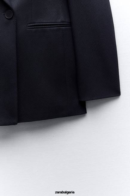 Zara облекло 66FT140 Жени двуредно сако тъмносин