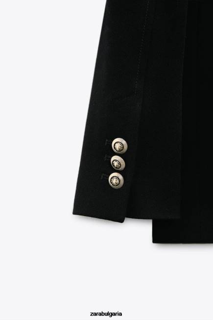 Zara облекло 66FT151 Жени шито двуредно сако черен