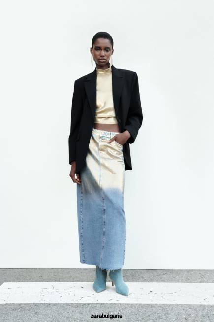 Zara облекло 66FT159 Жени сако с права кройка черен