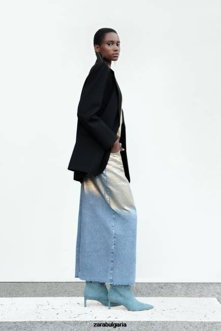 Zara облекло 66FT159 Жени сако с права кройка черен