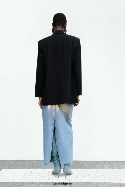 Zara облекло 66FT159 Жени сако с права кройка черен