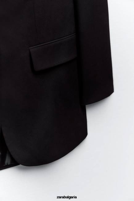 Zara облекло 66FT159 Жени сако с права кройка черен