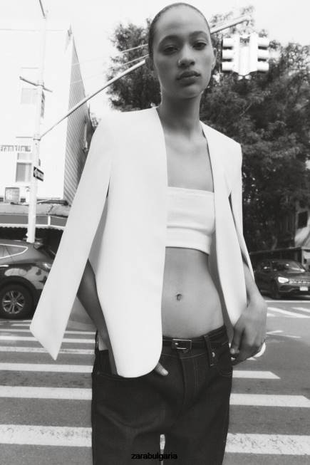 Zara облекло 66FT165 Жени сако с нос екрю