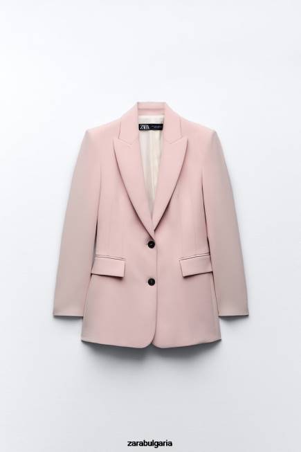 Zara облекло 66FT186 Жени втален блейзър с шевове бежово/розово