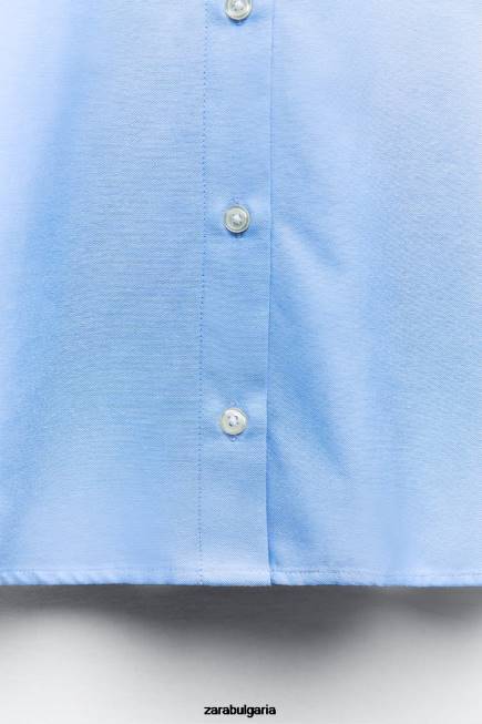 Zara облекло 66FT290 Жени оксфордска риза небесно синьо