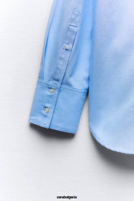 Zara облекло 66FT290 Жени оксфордска риза небесно синьо