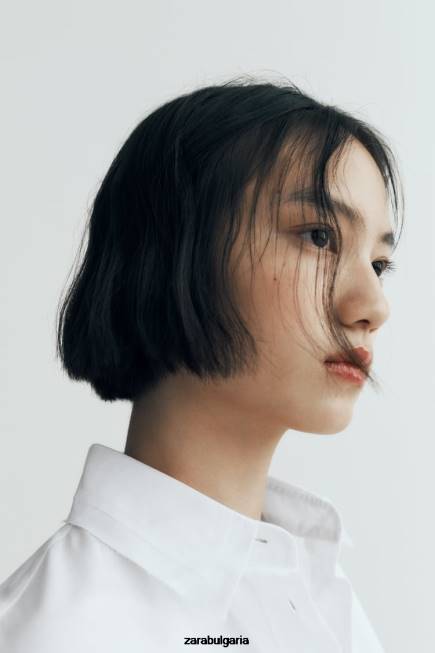 Zara облекло 66FT292 Жени голяма риза от поплин бяло