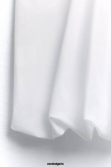 Zara облекло 66FT367 Жени пухкава риза от поплин бяло