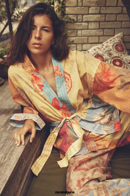 Zara облекло 66FT449 Жени блуза с пачуърк щампа многоцветен